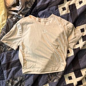 Nike White Cropped Crewneck Tee